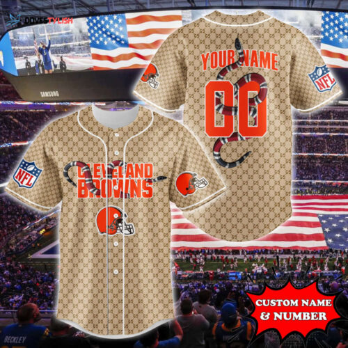 Cleveland Browns Baseball Jersey Gucci NFL Custom For Fans BJ2202