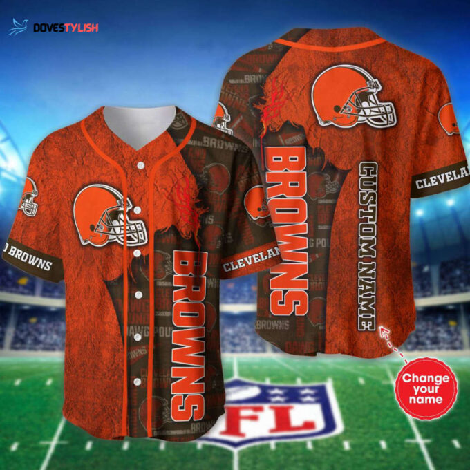 Cleveland Browns Personalized Baseball Jersey