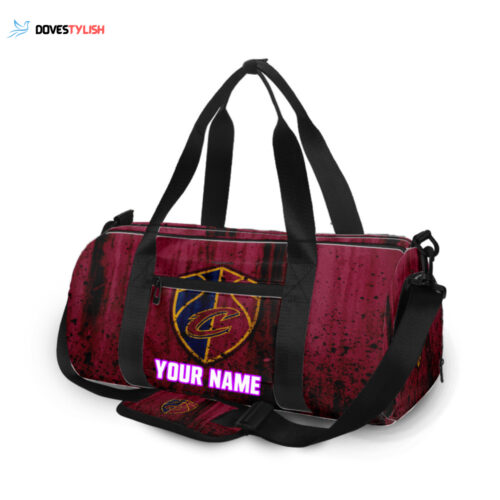Cleveland Cavaliers Grunge Personalized Name Travel Bag Gym Bag
