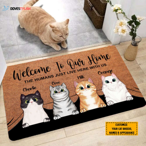 Customized Welcome May God Bless Our Home And All Who Enter Personalized Custom Doormat, Funny Quote Home Decor
