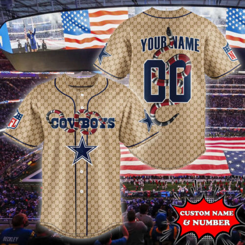 Dallas Cowboys Baseball Jersey Gucci NFL Custom For Fans