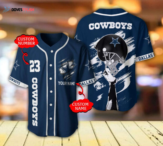 Dallas Cowboys Baseball Jersey Personalized