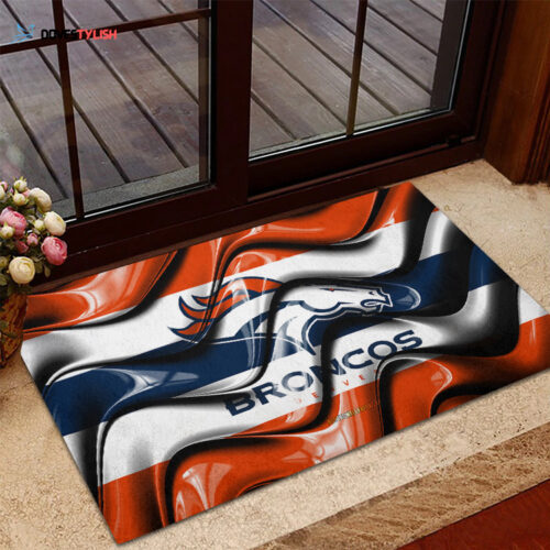 Denver Broncos Emblem Home Decor 2024 Foldable Doormat Indoor Outdoor Welcome Mat Home Decor