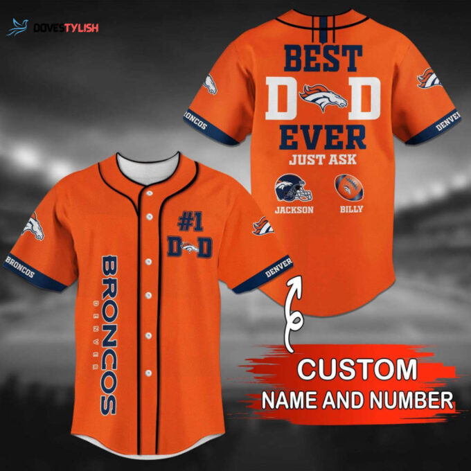 Denver Broncos Personalized Baseball Jersey BJ0497