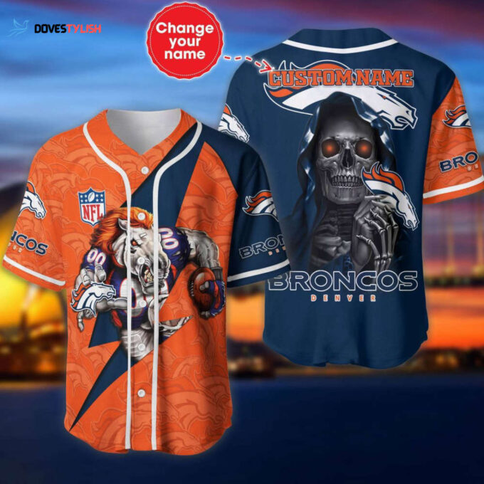 Denver Broncos Personalized Baseball Jersey