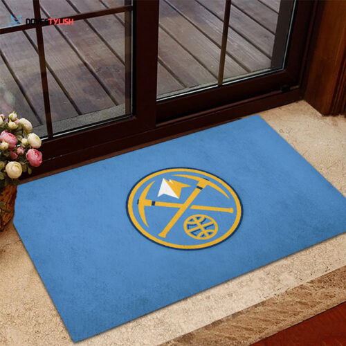 Denver Nuggets Blue Wood Foldable Doormat Indoor Outdoor Welcome Mat Home Decor