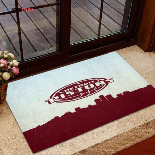 Detroit Pistons Red City Foldable Doormat Indoor Outdoor Welcome Mat Home Decor