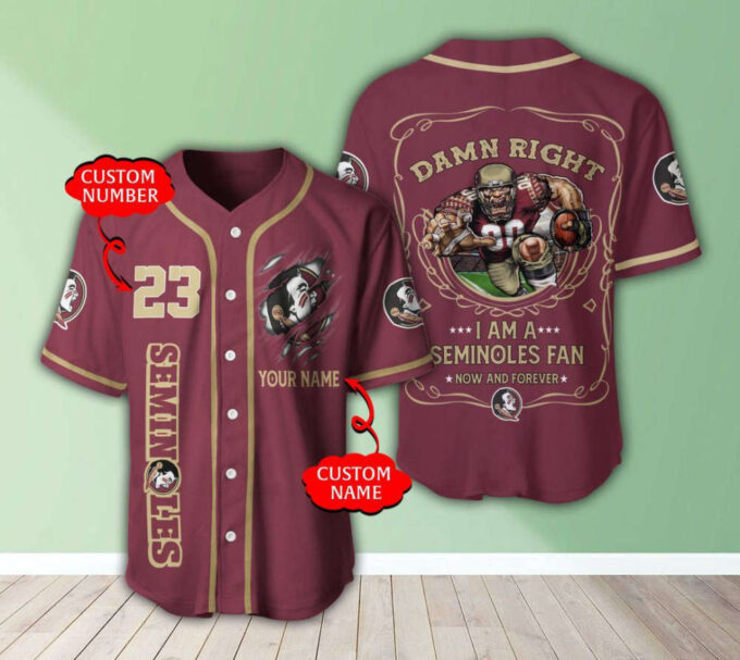 Florida State Seminoles Personalized Baseball Jersey