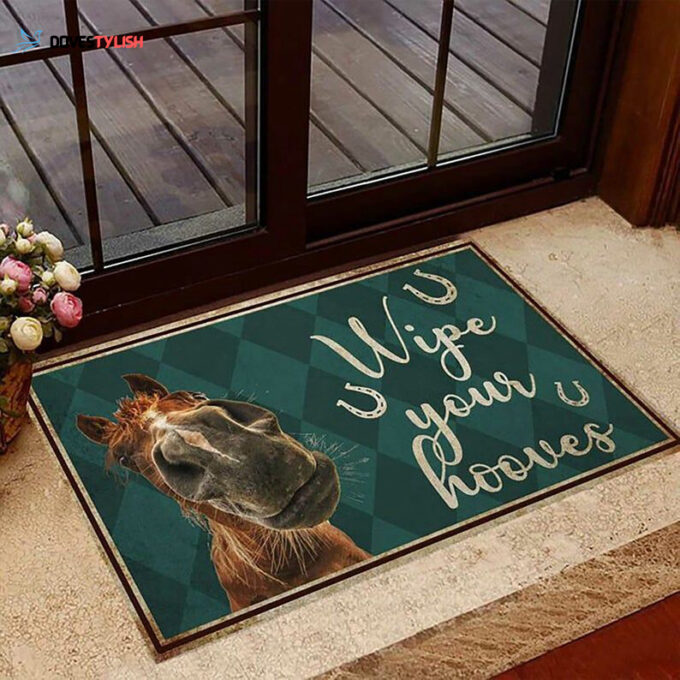 Funny Wipe Your Hooves Easy Clean Welcome DoorMat | Felt And Rubber | Home Decor 2024