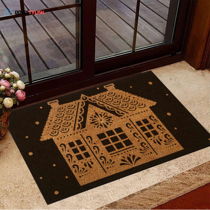 Gingerbread House Doormat 2022 Christmas Front Door Welcome Mats Decoration Gift Ideas