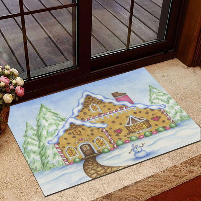 Gingerbread House Doormat Christmas Welcome Mats Home Decoration Gift