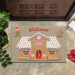 Gingerbread House Doormat Gingerbread Welcome Mat Happy Holidays Christmas Door Mat