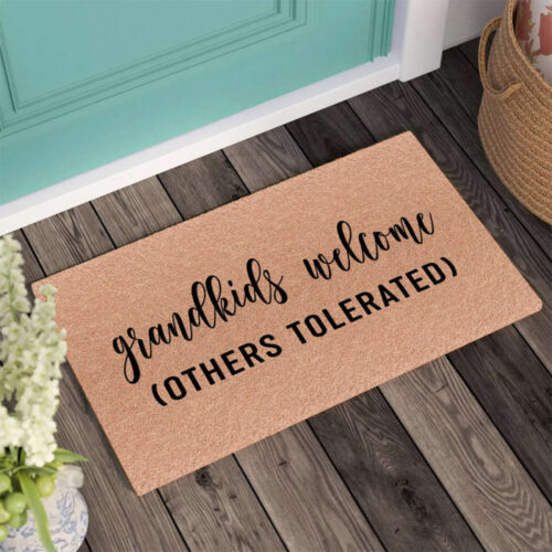 Grandkids Welcome Others Tolerated Doormat, Funny Family Decoration, Welcome Doormat, Grandkids Home