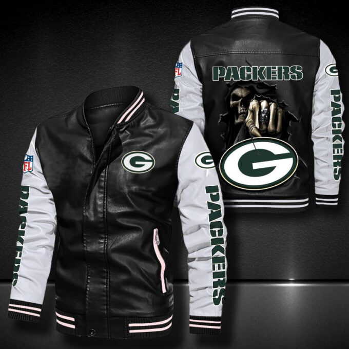 Green Bay Packers Leather Bomber Jacket