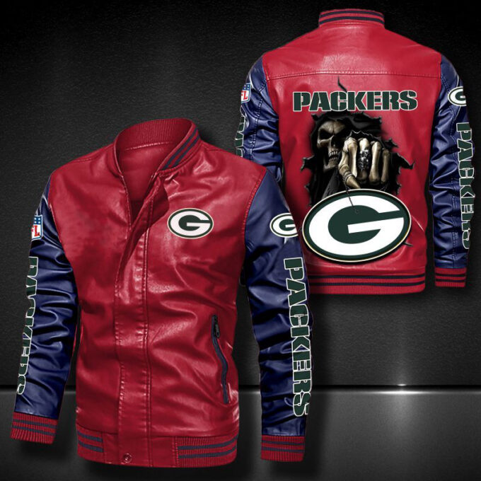 Green Bay Packers Leather Bomber Jacket