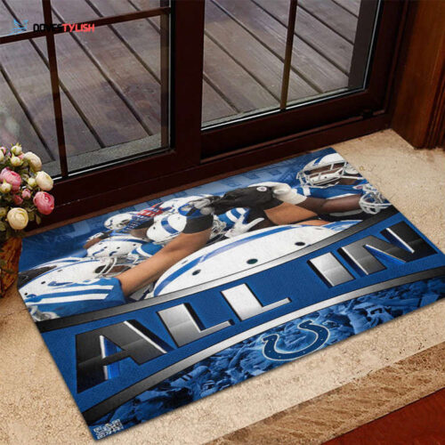 Indianapolis Colts All In Players Foldable Doormat Indoor Outdoor Welcome Mat Home Decor