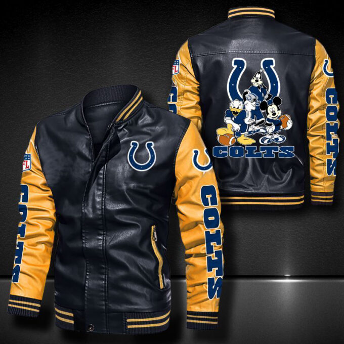 Indianapolis Colts Leather Bomber Jacket