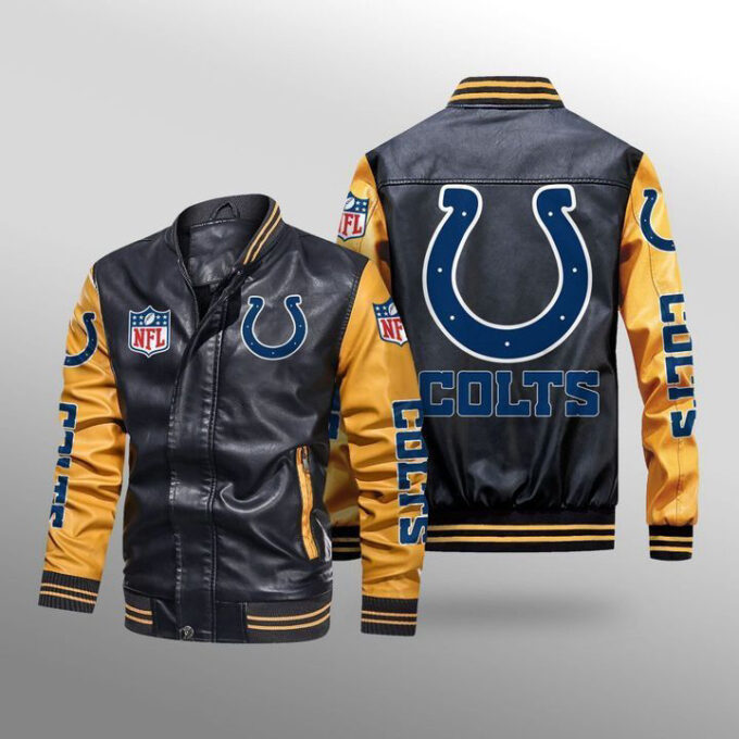 Indianapolis Colts Leather Bomber Jacket