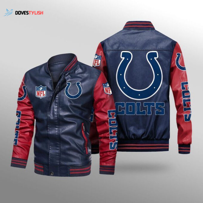 Indianapolis Colts Leather Bomber Jacket