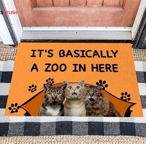 It’s Basically A Zoo In Here Easy Clean Welcome DoorMat | Felt And Rubber | Home Decor 2024