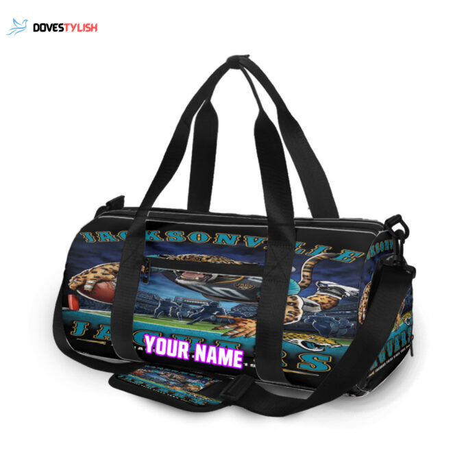 Jacksonville Jaguars Mascot Personalized Name Travel Bag Gym Bag