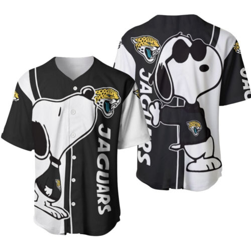 Jacksonville Jaguars Snoopy Lover Printed Baseball Jersey