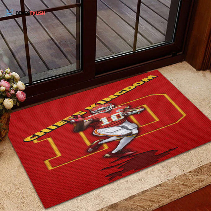 Kansas City Chiefs Tyreek Hill 10 Home Decor 2024 Foldable Doormat Indoor Outdoor Welcome Mat Home Decor