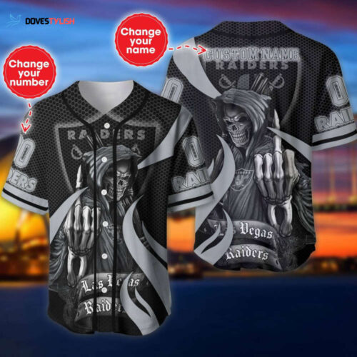 Las Vegas Raiders Personalized Baseball Jersey