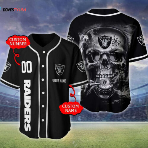 Las Vegas Raiders Personalized Baseball Jersey