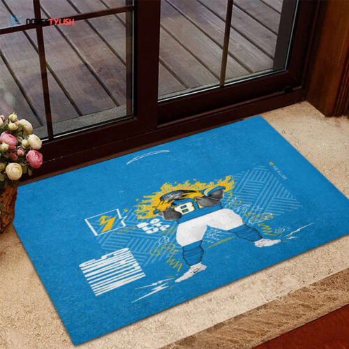 Los Angeles Chargers Mike Home Decor 2024 Foldable Doormat Indoor Outdoor Welcome Mat Home Decor