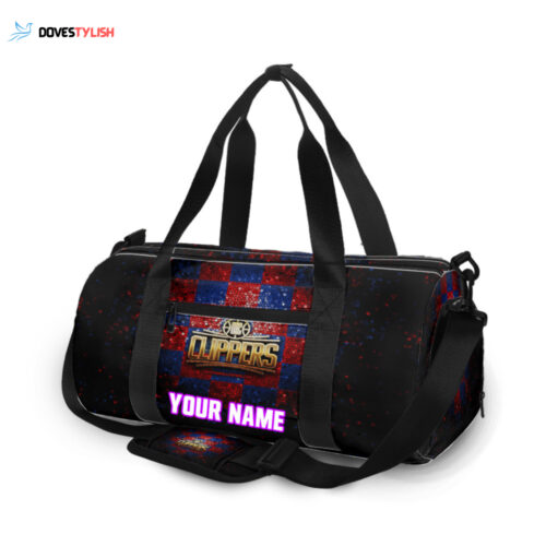 Los Angeles Clippers Glitter Personalized Name Travel Bag Gym Bag