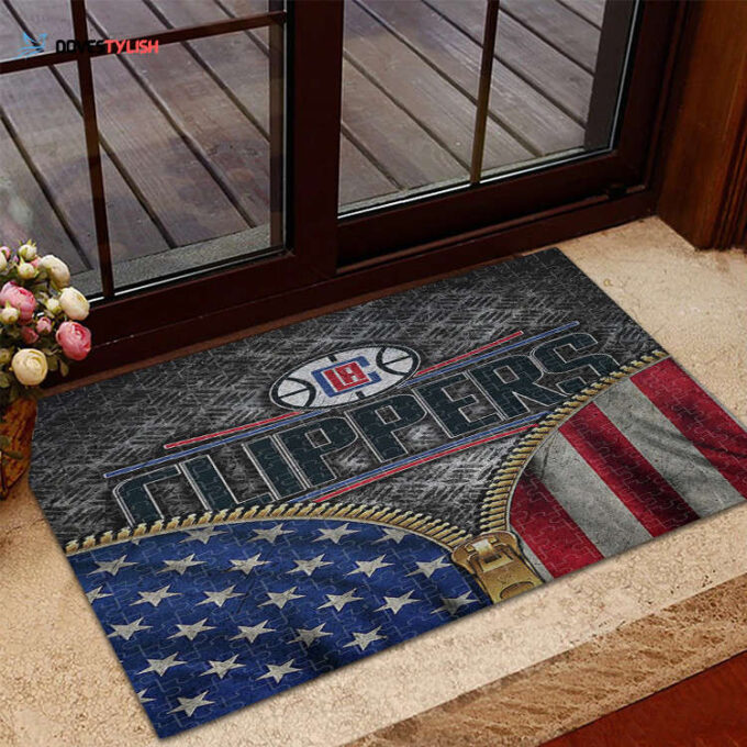 Los Angeles Clippers Metal Home Decor 2024 Foldable Doormat Indoor Outdoor Welcome Mat Home Decor