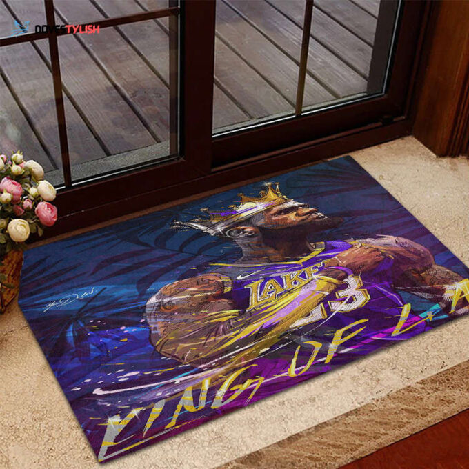 Los Angeles Laker 23 Lebron James Home Decor 2024 Foldable Doormat Indoor Outdoor Welcome Mat Home Decor