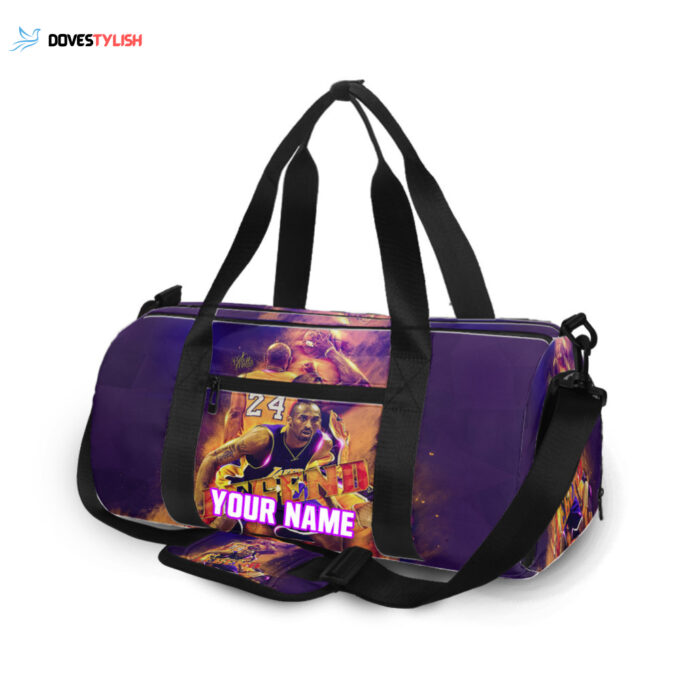 Los Angeles Lakers 24 Kobe Bryant Legend Personalized Name Travel Bag Gym Bag