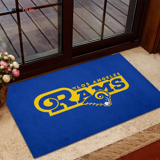 Los Angeles Rams Blue Yellow Foldable Doormat Indoor Outdoor Welcome Mat Home Decor