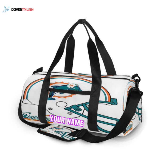 Miami Dolphins Helmet 1 Personalized Name Travel Bag Gym Bag