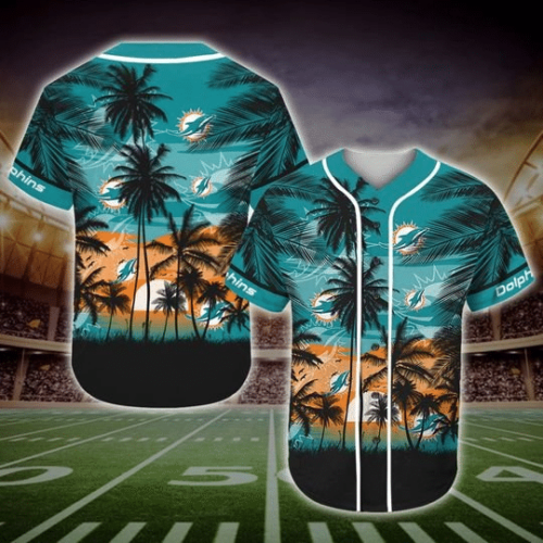 Miami Dolphins Tropical Baseball Jersey
