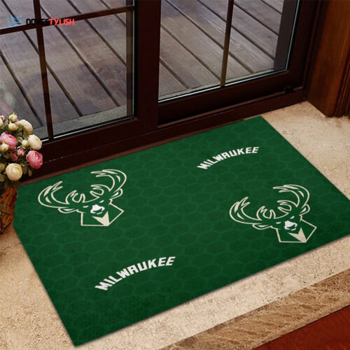 Milwaukee Bucks Emblem Home Decor 2024 Foldable Doormat Indoor Outdoor Welcome Mat Home Decor