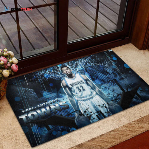 Minnesota Timberwolves 32 Karl Anthony Towns Home Decor 2024 Foldable Doormat Indoor Outdoor Welcome Mat Home Decor