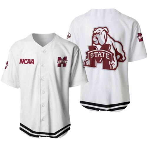 Mississippi State Bulldogs Classic White With Mascot Gift For Mississippi State Bulldogs Fans Baseball Jersey
