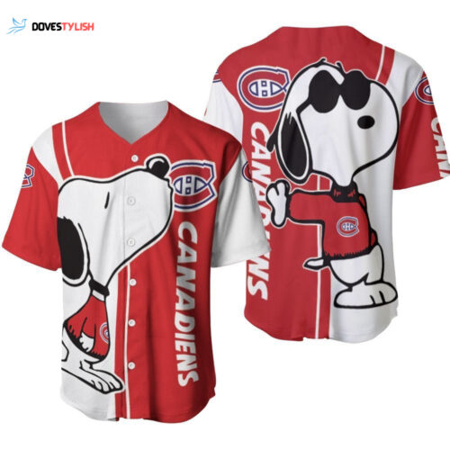 Montreal Canadiens snoopy lover Printed Baseball Jersey