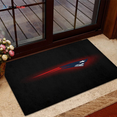 New England Patriots Red Black Foldable Doormat Indoor Outdoor Welcome Mat Home Decor
