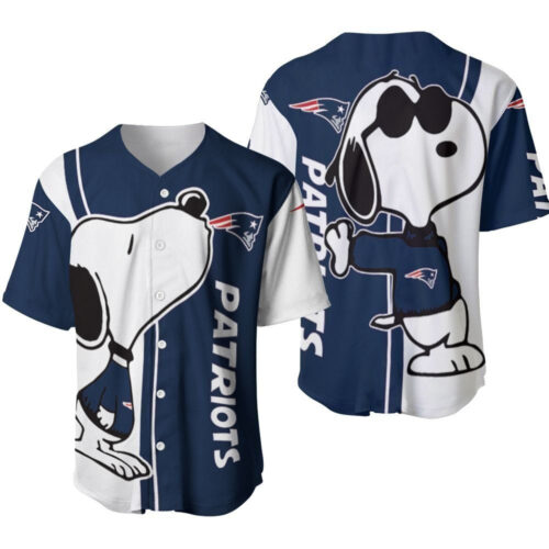 New England Patriots snoopy lover Printed Baseball Jersey