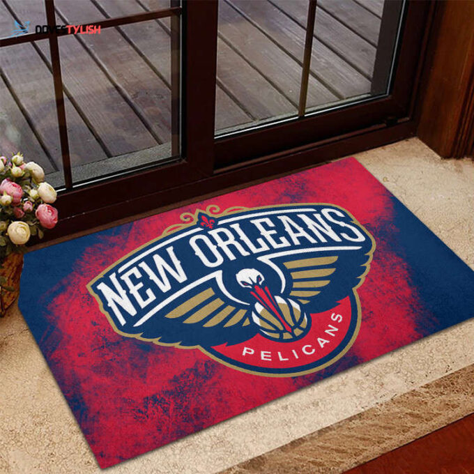 New Orleans Pelicans Emblem Home Decor 2024 Foldable Doormat Indoor Outdoor Welcome Mat Home Decor