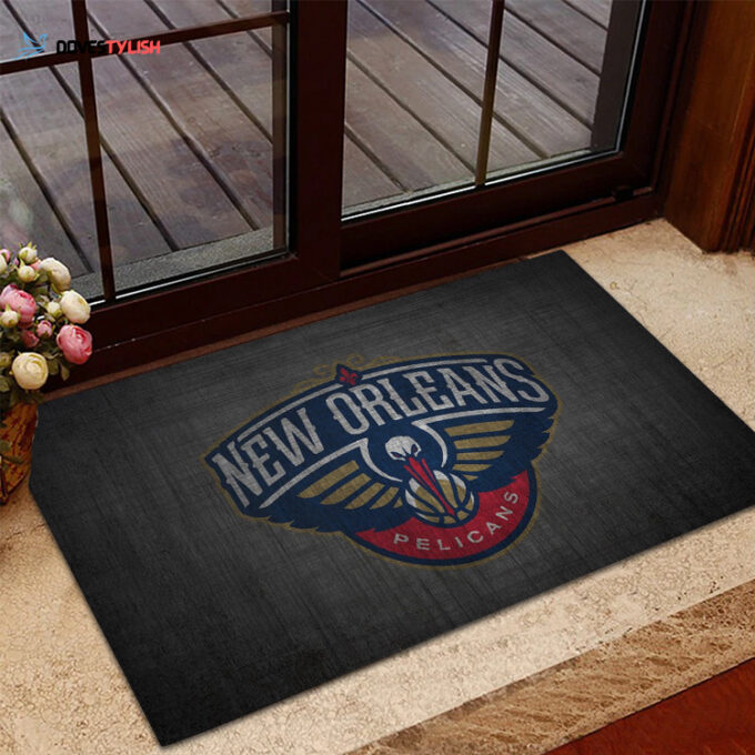 New Orleans Pelicans Emblem Home Decor 2024 Foldable Doormat Indoor Outdoor Welcome Mat Home Decor
