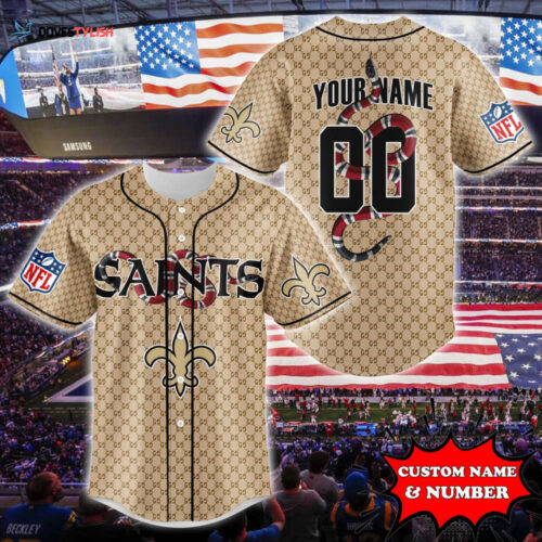 New Orleans Saints Baseball Jersey Gucci NFL Custom For Fans BJ2216