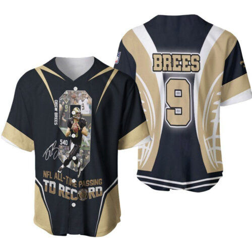 New Orleans Saints Drew Brees Touchdowns All Time Passing Td Record Signed Designed Allover Gift For Saints Fans Baseball Jersey