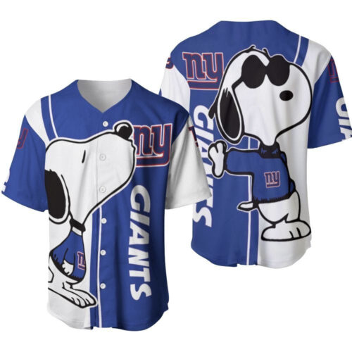New York Giants snoopy lover Printed Baseball Jersey