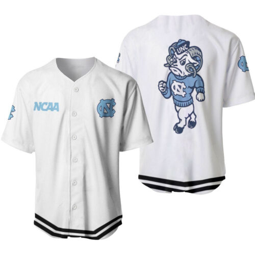 North Carolina Tar Heels Classic White With Mascot Gift For North Carolina Tar Heels Fans Baseball Jersey