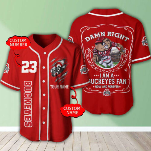 Ohio State Buckeyes Personalized Baseball Jersey